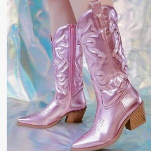 Brand New Metallic Cowboy Boots
